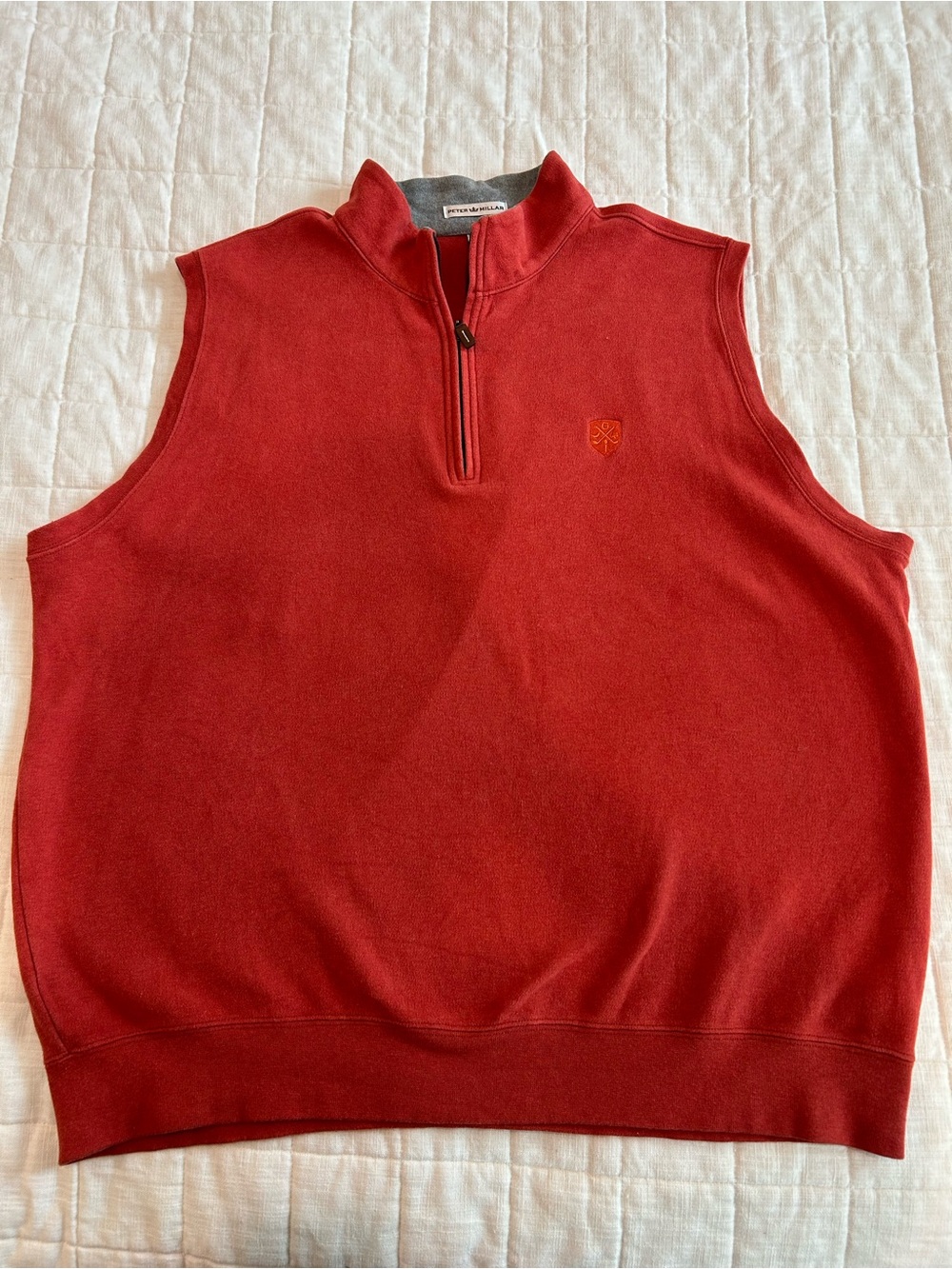 Quarter-Zip Orange/Red Men's Sweater Vest - Peter Millar